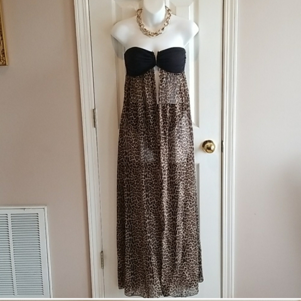 Pink leopard print beach bongo cover up - Picture 5 of 5